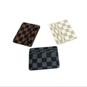 Luxury Checkered Black Card Holder